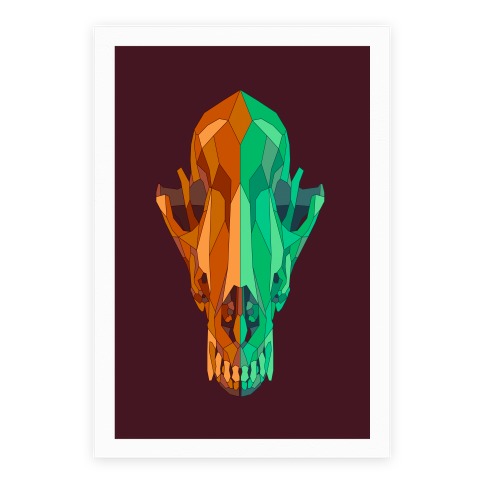 Geometric Coyote Skull Poster