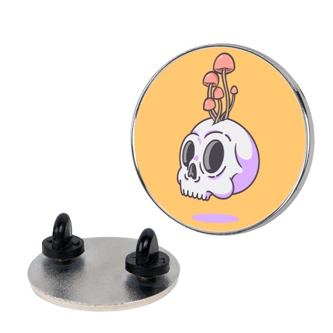 Shroom On A Skull Pin