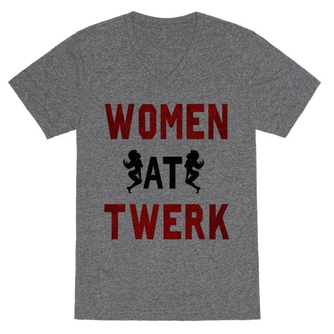 Women at Twerk (Long Sleeve) V-Neck Tee Shirt