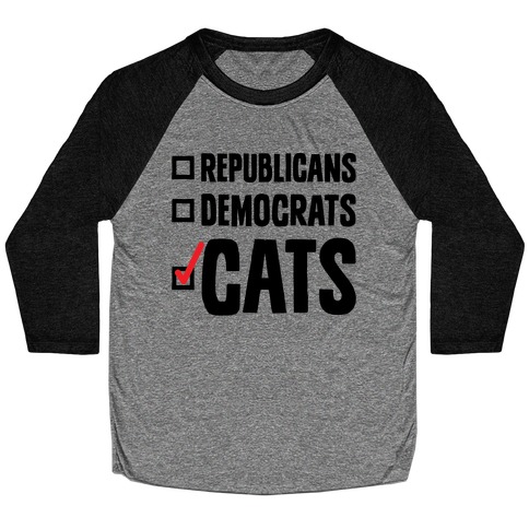 Republicans Democrats Cats Baseball Tee