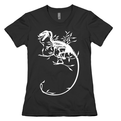 Floral Dinosaur Womens T-Shirt