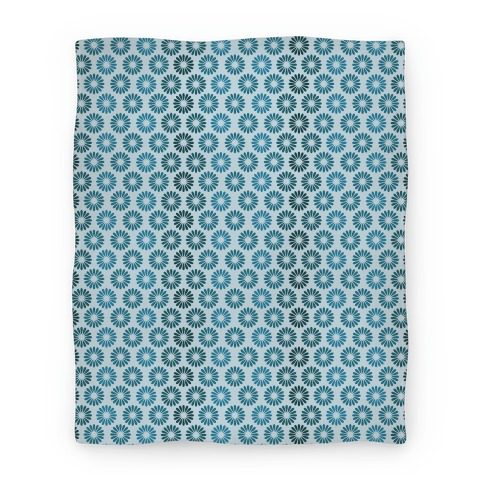 Vintage Flower Pattern Blanket (Blue) Blankets | LookHUMAN