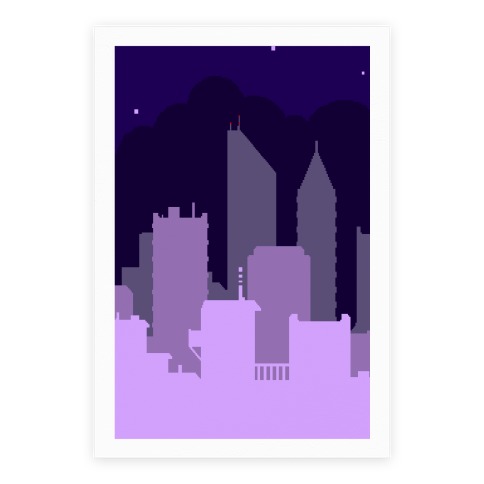 Pixel Cityscape Poster