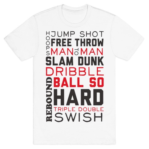 Basketball Typographic (Red and Black) T-Shirt