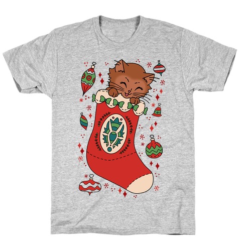 Vintage Cat In A Stocking T-Shirt