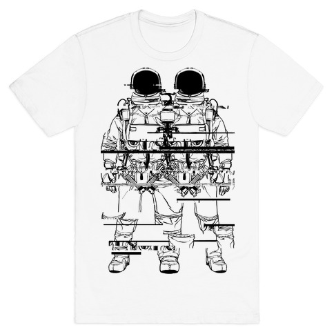 Twin Astronaut Glitch T-Shirt