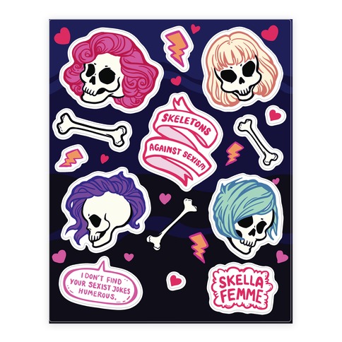 Spooky Scary Feminists Stickers and Decal Sheet