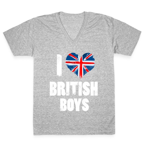 I (Heart) British Boys V-Neck Tee Shirt