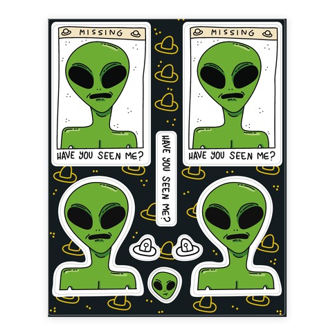 Have You Seen Me (Alien) Stickers and Decal Sheet