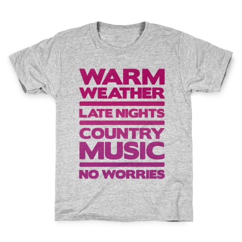 Warm Weather No Worries Kids T-Shirt