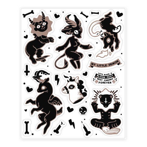 My Little Demon  Stickers and Decal Sheet