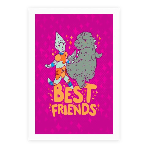 Best Friends Jet Jaguar & Godzilla Poster