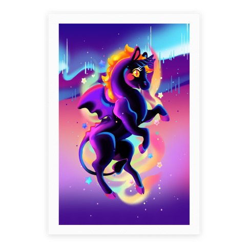 Neon Rainbow Jersey Devil Poster