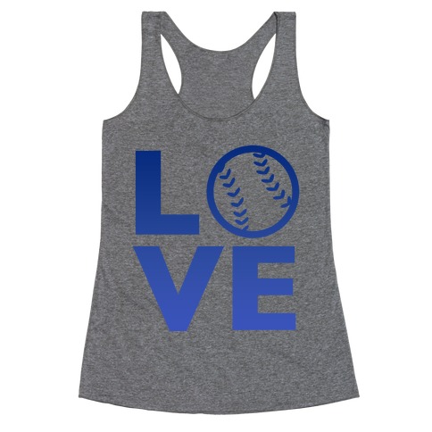 Love Baseball (Blue) Racerback Tank Top