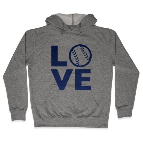 Love Baseball (Blue) Hooded Sweatshirt