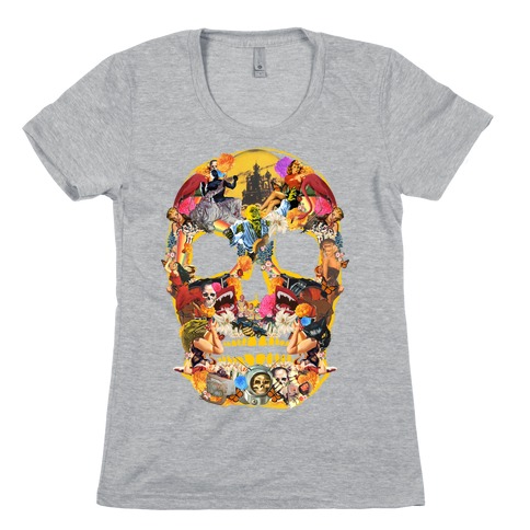 Vintage Skull (Long Sleeve) Womens T-Shirt