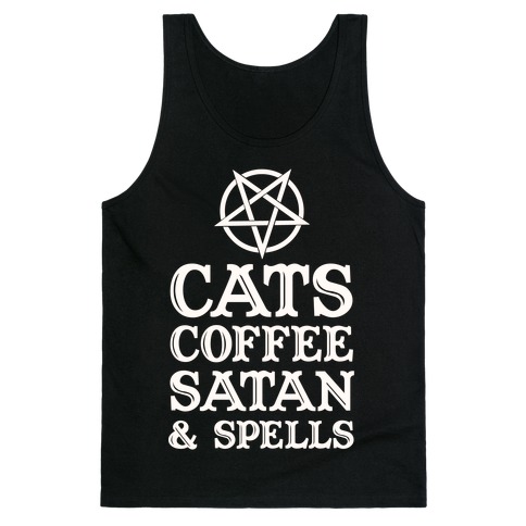 Cats Coffee Satan & Spells Tank Tops | LookHUMAN