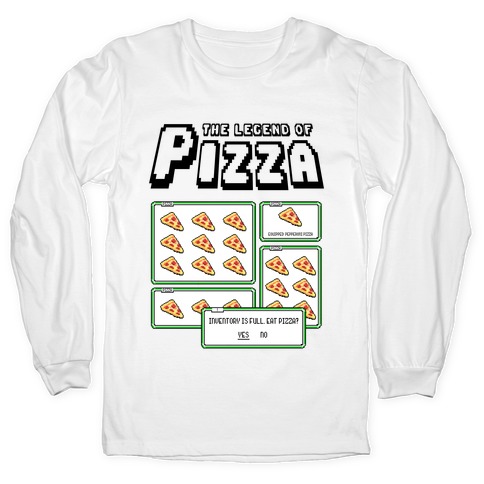 Pixel Pizza Inventory Long Sleeve T-Shirts | LookHUMAN