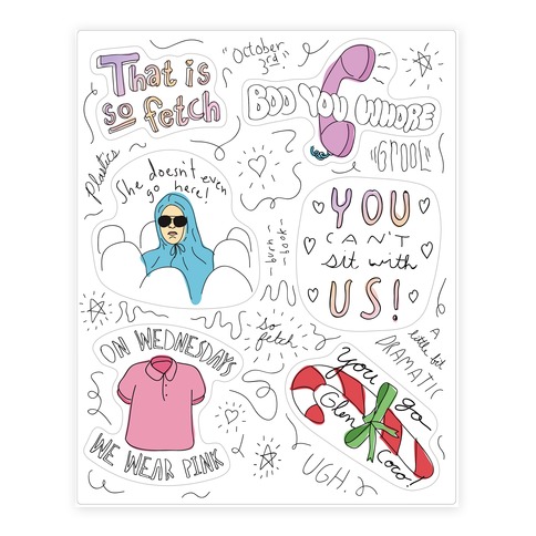 Mean Girls Doodles Stickers and Decal Sheet