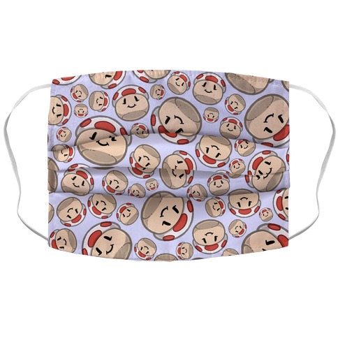 Stuffed Shrooms Pattern Accordion Face Mask