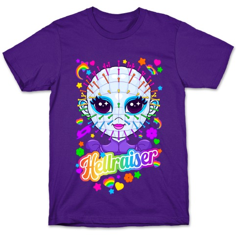 90s Neon Rainbow Hellraiser Pinhead T-Shirt