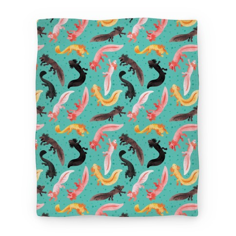 Cute Bright Axolotl Pattern Blanket