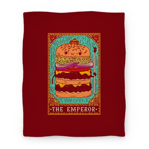 Burger Emperor Tarot Card Blanket