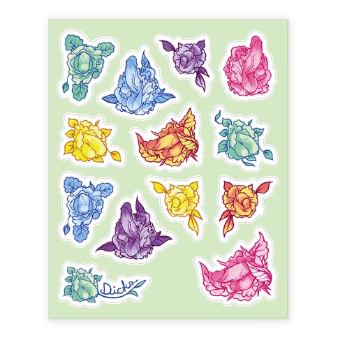 Penis Pattern Stickers and Decal Sheet