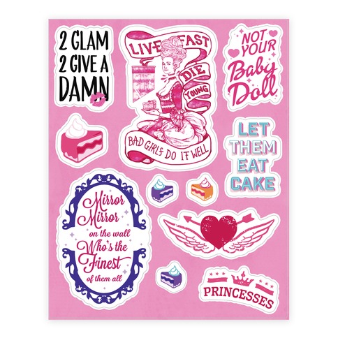 Glam Girl Stickers and Decal Sheet