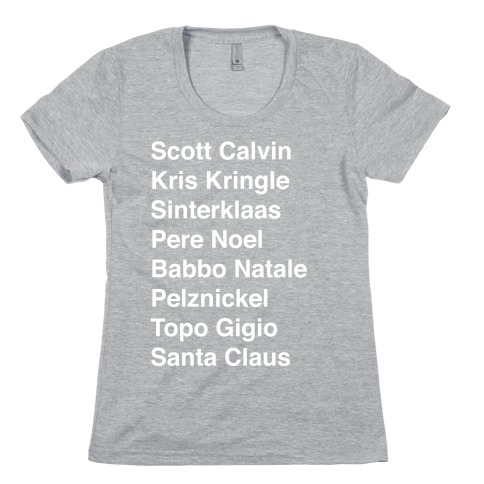 Santa List (White Ink) Womens T-Shirt