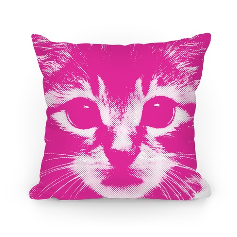 Cat Face (pink) Pillow