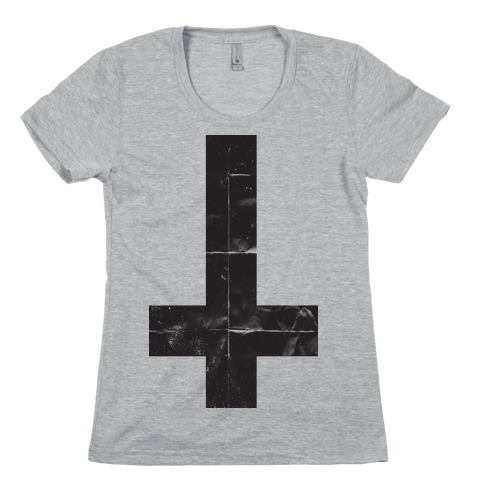Upside Down Cross (Tank) Womens T-Shirt
