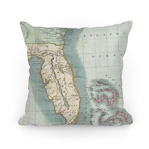 Vintage Coast Map Pillow