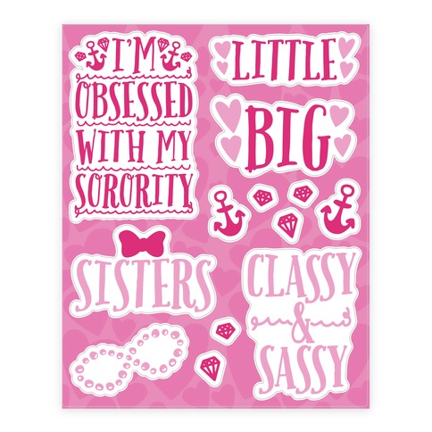 Sorority Stickers and Decal Sheet