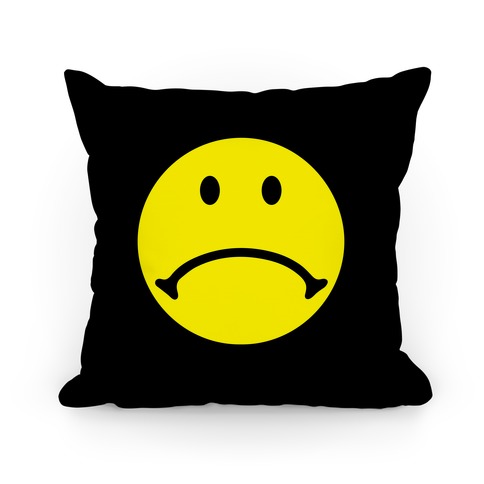 Sad Smiley Face Pillow