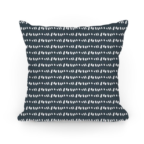 Doodle Sewing Stitches Pattern (Black and White) Pillow