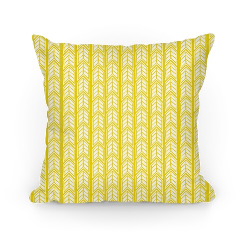 Yellow Chevron Pattern Pillow