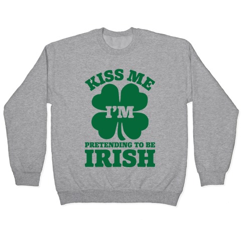 Kiss Me I/'m Irish Off Shoulder Sweatshirt Cute Irish Flag Lips Slouchy Oversized Sweater for Women Funny Drunk St Patrick/'s Day Gifts