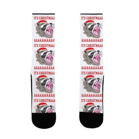 It's Christmas Screaming Raccoon Sock