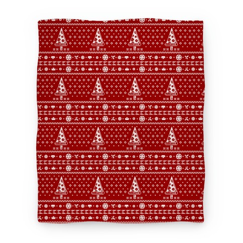 Ugly Pizza Christmas Pattern Blanket