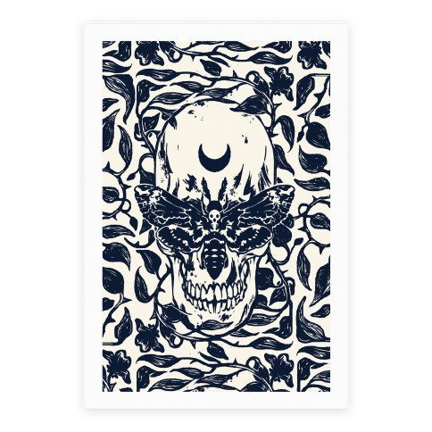Skull Moth Poster