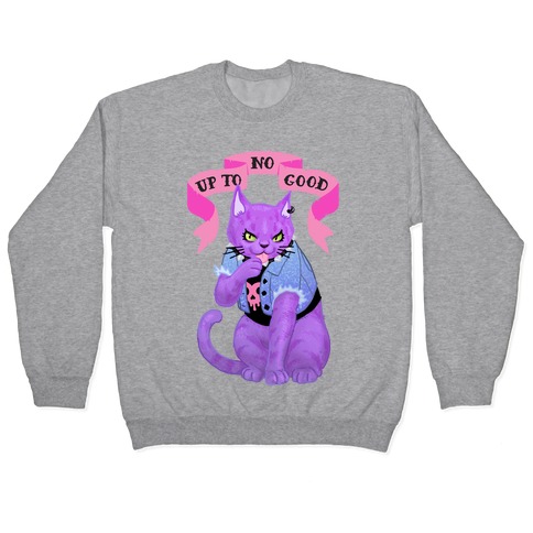 Up to No Good Pastel Goth Kitty Pullover