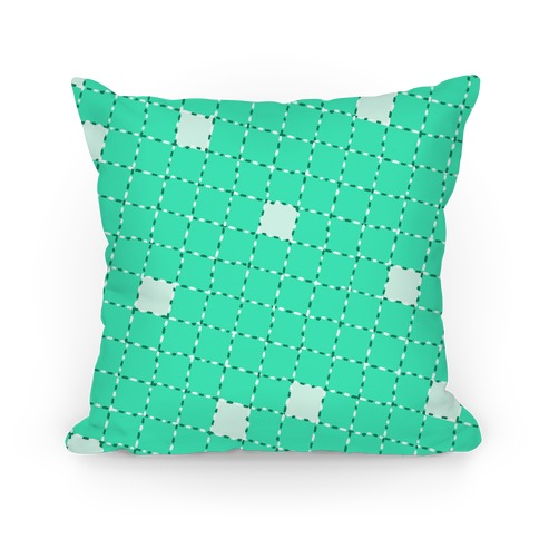 Aqua Dashed Checkers Pattern Pillow