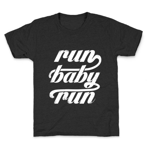Run Baby Run (White Ink) Kids T-Shirt