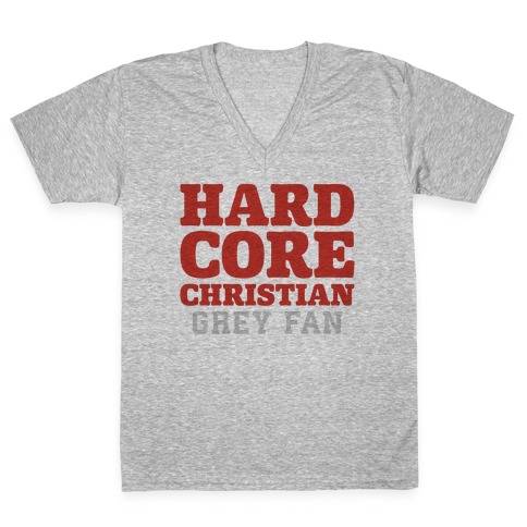 Hardcore Christian Grey Fan V-Neck Tee Shirt