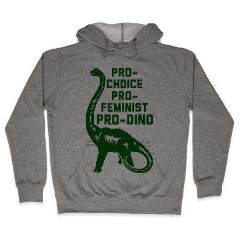 Pro-Choice Pro-Feminist Pro-Dino Hooded Sweatshirt