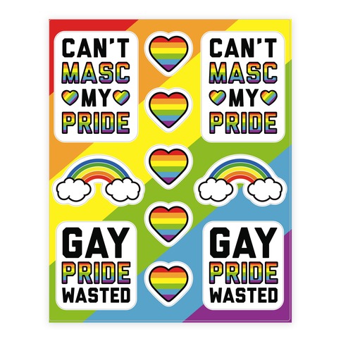 Rainbow Gay Pride  Stickers and Decal Sheet