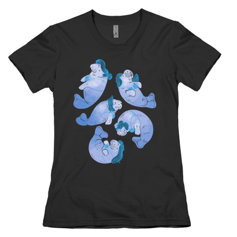 Mermaid Manatees Womens T-Shirt