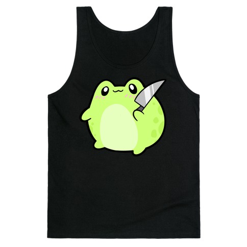 Cute Froggie With A Knife Tank Top