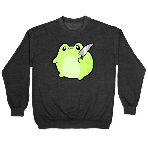 Cute Froggie With A Knife Pullover